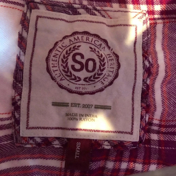 So Lightweight Flannel Pink White Cream Women’s Small GUC - Picture 2 of 7